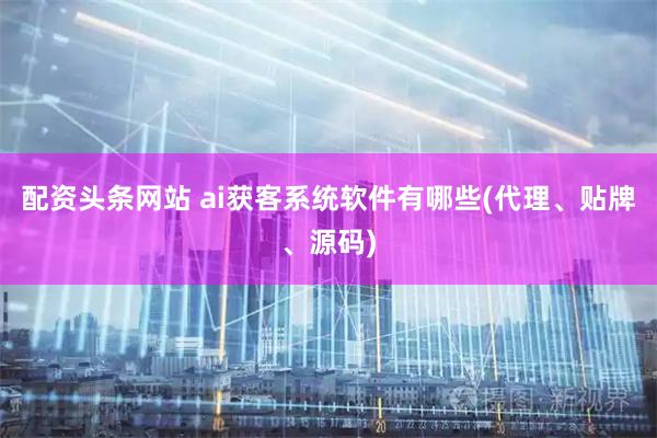 配资头条网站 ai获客系统软件有哪些(代理、贴牌、源码)